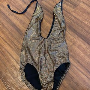 Rave with Mi Gente Gold Bodysuit